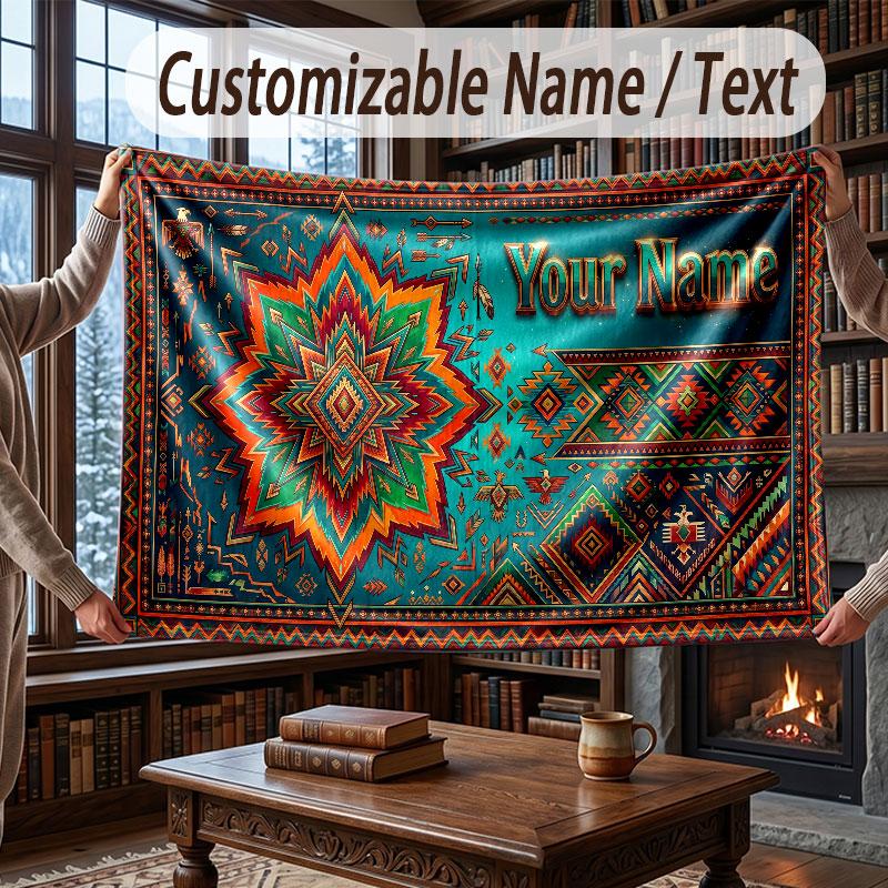Neon Colorful Theme Throw Blanket Custom Name Text Personalized Blanket Soft Cozy Blanket for Home Sofa Bed