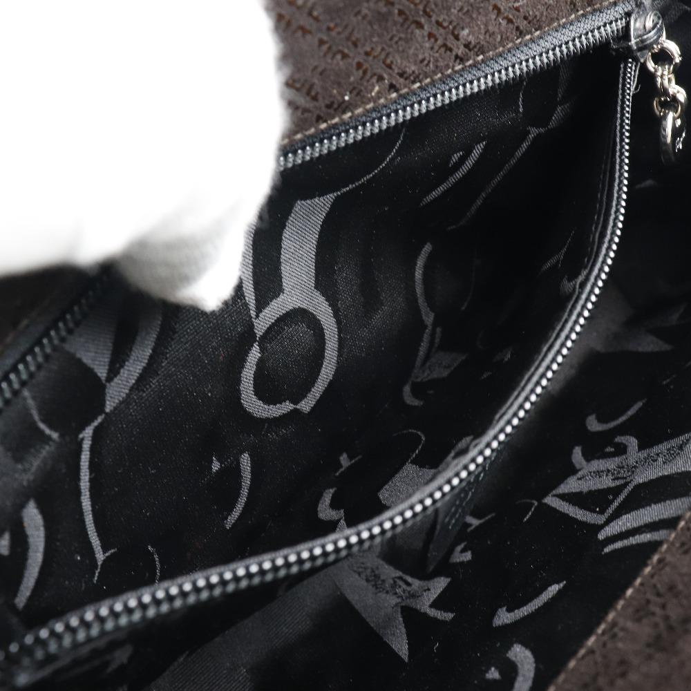 Salvatore Ferragamo ChainShoulder Shoulder Bag AQ-21 8761 Brown Brown/SilverHardware Leather Women Used