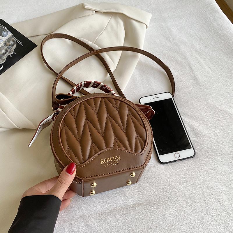 Französische Nischen-High-End-Handtasche für Damen, neue Herbst-/Wintermode, vielseitige kleine runde Tasche, beliebte Umhängetasche