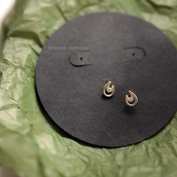 S925 Sterling Silver Gold-Plated Zircon Stud Earrings for Women - Elegant U-shaped Horseshoe Design Gold Pair (includes Silver Earplugs)