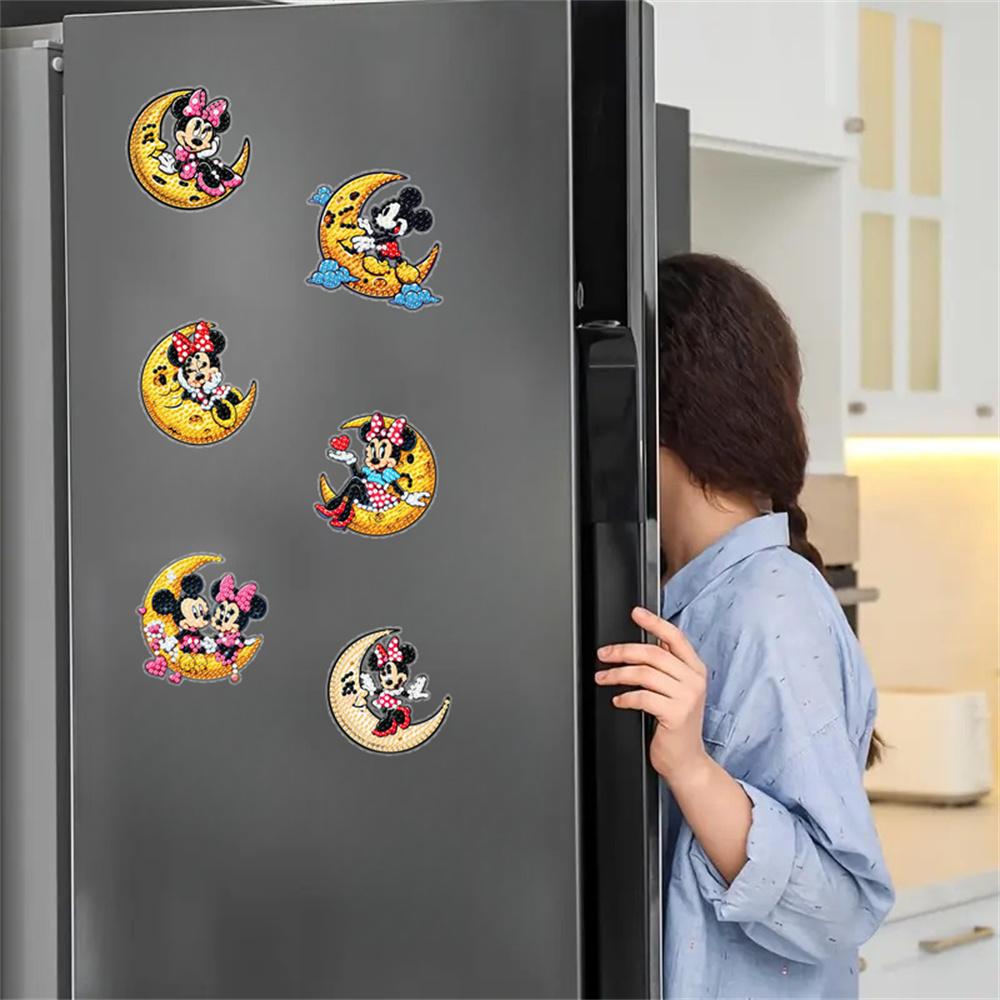 6pcs/Set Moon Above Series Diamond Painting Magnets for Refrigerator Diamond Art Fridge Magnets for Adults Diamond Art Refrigerator Magnets Kits
