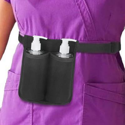 Bolsa para Botellas de Masaje Loción Aceite Esencial Soporte de Cintura con Cinturón Ajustable Funda para Masajista para 1 o 2 Botellas Fácil Acceso