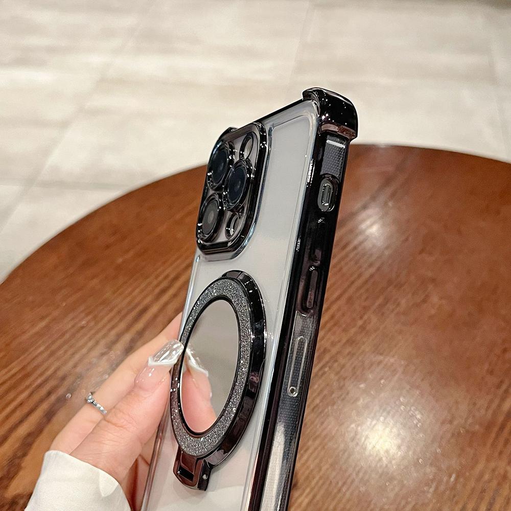Επιμεταλλωμένος Καθρέφτης Θήκη Στήριγμα Μαλακή Σιλικόνη Τέσσερις Γωνίες Αερόσακος Αντικραδασμική Προστατευτική Θήκη για Samsung Xiaomi Poco Redmi