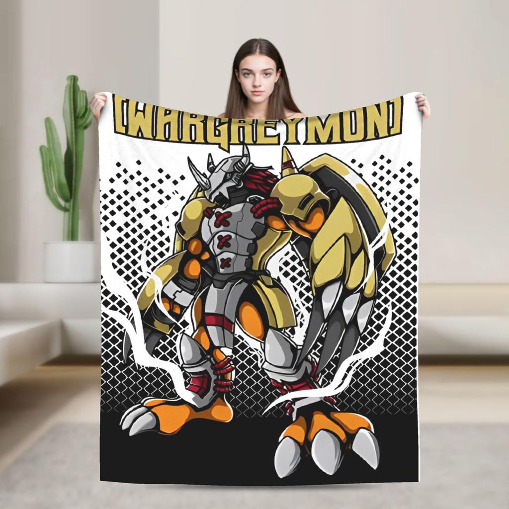 Digimon Agumon Gabumon Sora Anime Blankets Fleece Throw Blanket Summer Air Conditioning Decoration Soft Warm Bedspreads