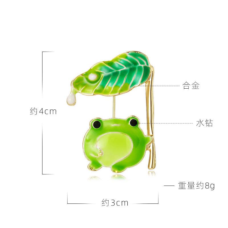 New cartoon brooch dripping lotus leaf frog brooch clothes accessories pin jewelry brooch manufacturer