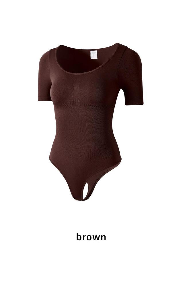 Women's Short Sleeve Tummy Control Shapewear Bodysuit