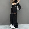 Odnímateľné nohavice Ženy Streetwear s vysokým pásom Sladké Cool Dievčatká Korejská móda Všestranné Ležérne Hip-hop Unisex jarné nohavice