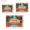 2D Autumn Forest Backdrop Happy Autumn Maple Leaf Stone Path Background for Harvest Party Banner