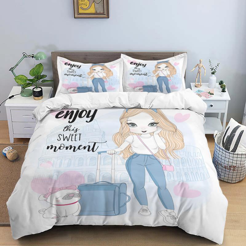 3D Bed set Beautiful Beach Bedding Bed Sets Modern Quilt Cover+pillowcases Winter California King Bedding Sets Jogo De Cama Bed