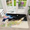 Astronaut Among Cosmic Roses Floor Mat Flannel Rug Soft Non Slip Washable Door Mat For Bathroom Bedroom Kitchen Home Decor