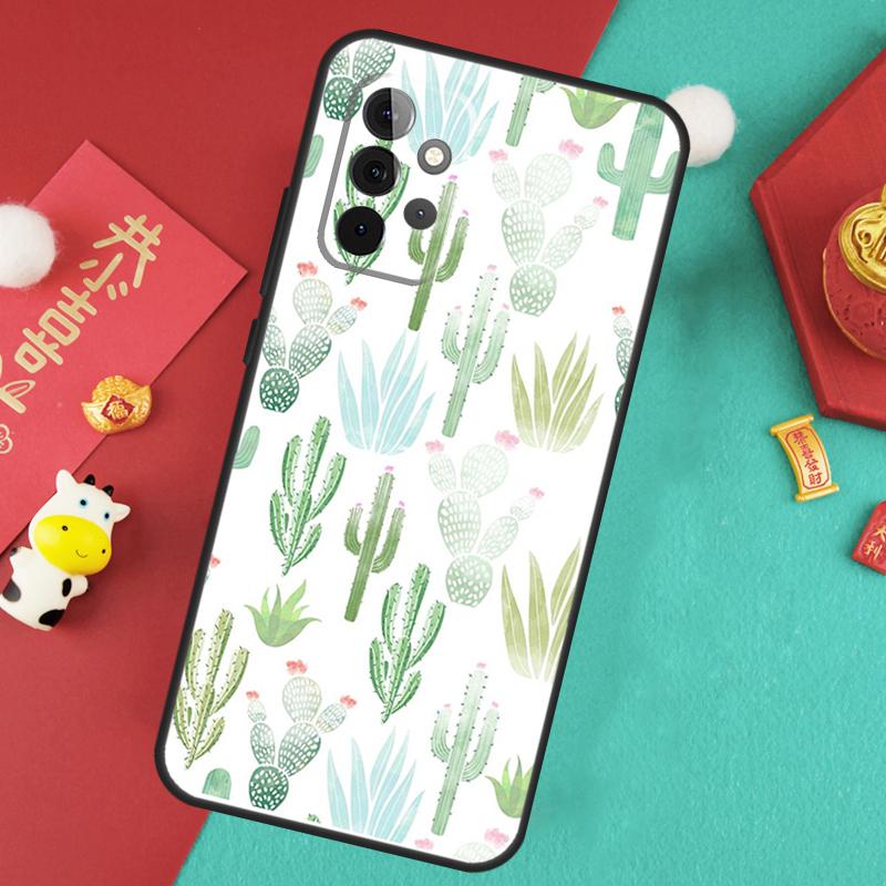 Plant Cactus Case For Samsung Galaxy A17 A55 A35 A15 A32 A52 A13 A33 A53 A14 A34 A54 A06 A16 A26 A36 A56