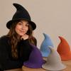 Solid Color Halloween Witch Hat High Quality Costume Hat Fashionable Magical Hat  For Women
