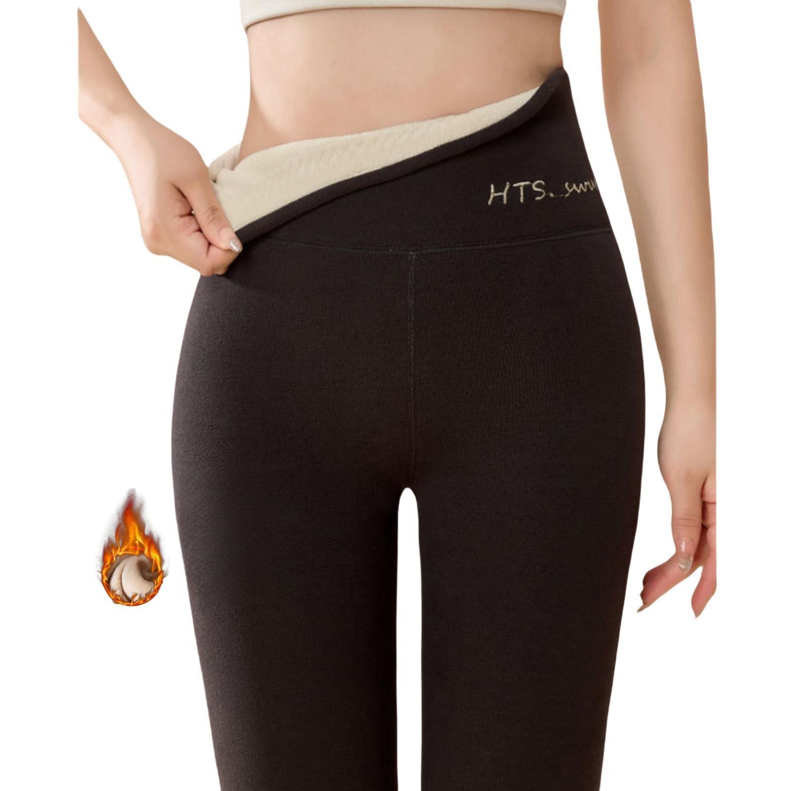 

Женские повседневные брюки с высокой талией, однотонные флисовые термолеггинсы, зимние длинные флисовые брюки для бега из плюша XXL чёрный