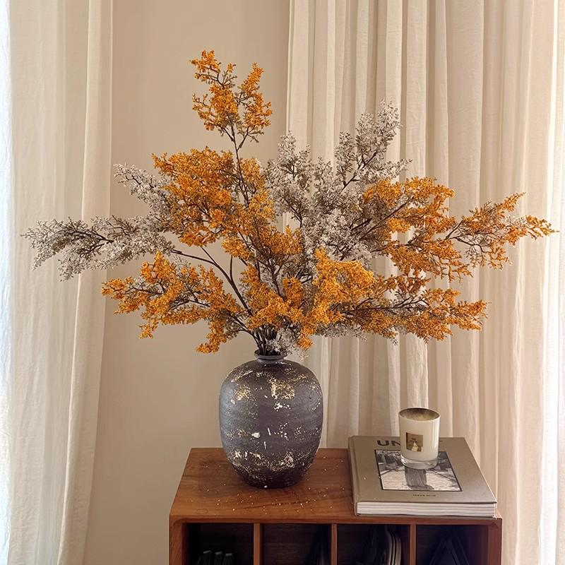 Wabi-Sabi Style Oil Painting Green Plant Ornaments: Floral Art Decoration & Photography Props