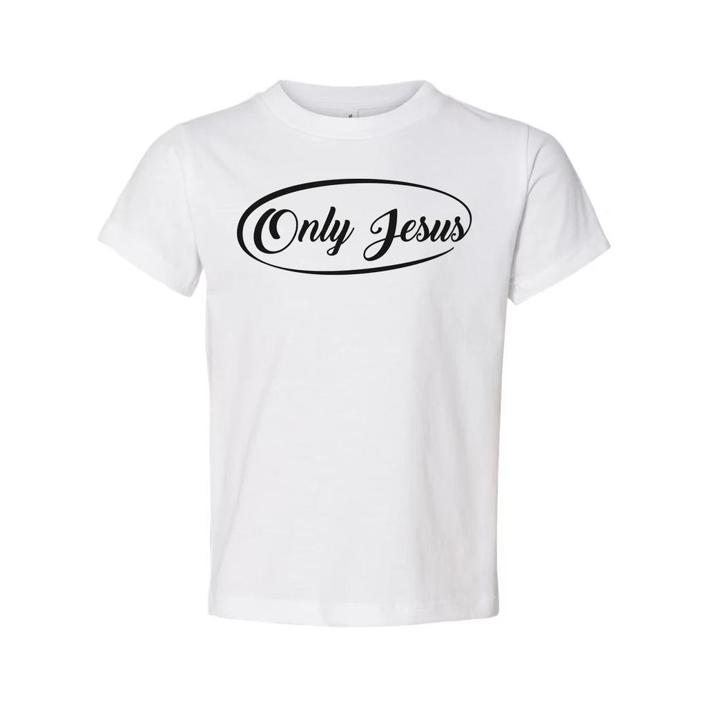 Only Jesus Unisex Graphic Tee With Oval Logo For Christian Believers And Fans Wo