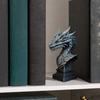 3D Printed Ancient Dragon Bust Sculpture, Realistic Scales & Spikes, One-piece Molding Decor with Multiple Colors, Compact Ornament for Living Room