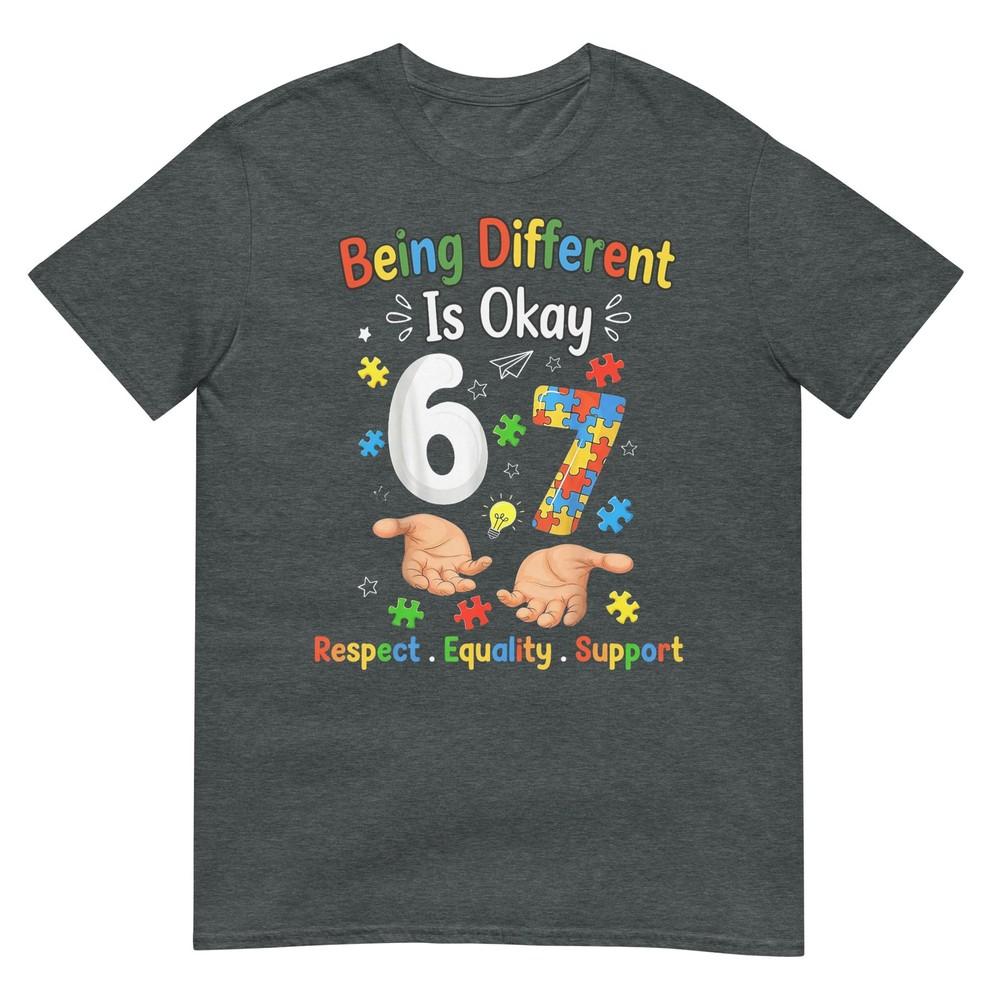 Six Seven Autism Awareness 67 Unisex Unisex Kids Boys Autism TShirt