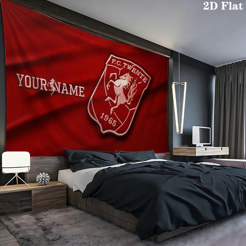 Custom Name,FC Twente Wall tapestry, aesthetic printed fabric blanket, suitable for bedroom, living room, and home decor.