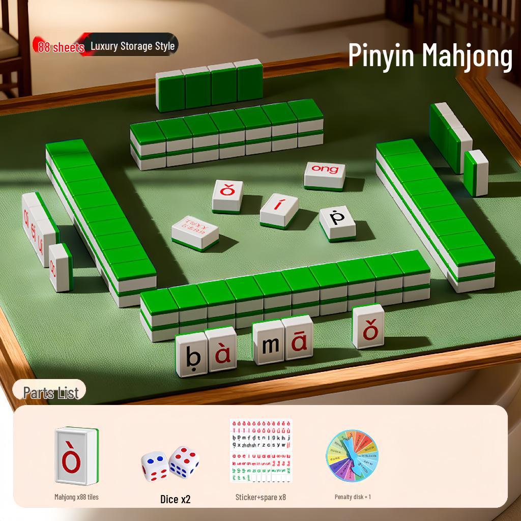 Pinyin Mahjong Board Game for Kids: Educational Toy for Parent-Child Interaction and Student Learning