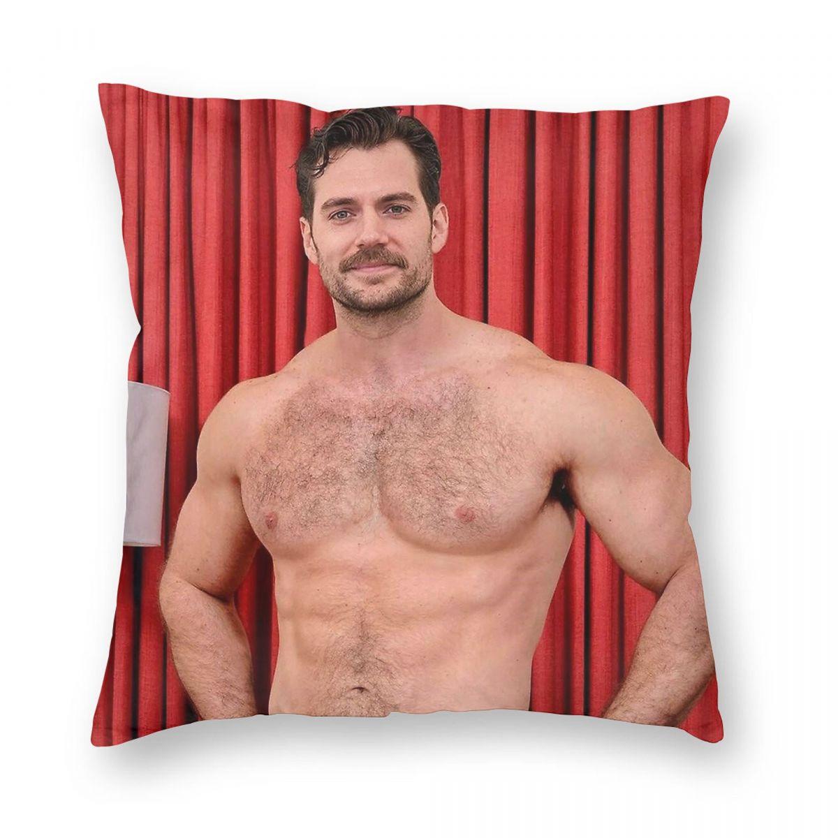 Henry Cavill Sexy Square Pillowcase Polyester Linen Velvet Printed Zip Decor Throw Pillow Case Sofa Cushion Cover 30x30cm