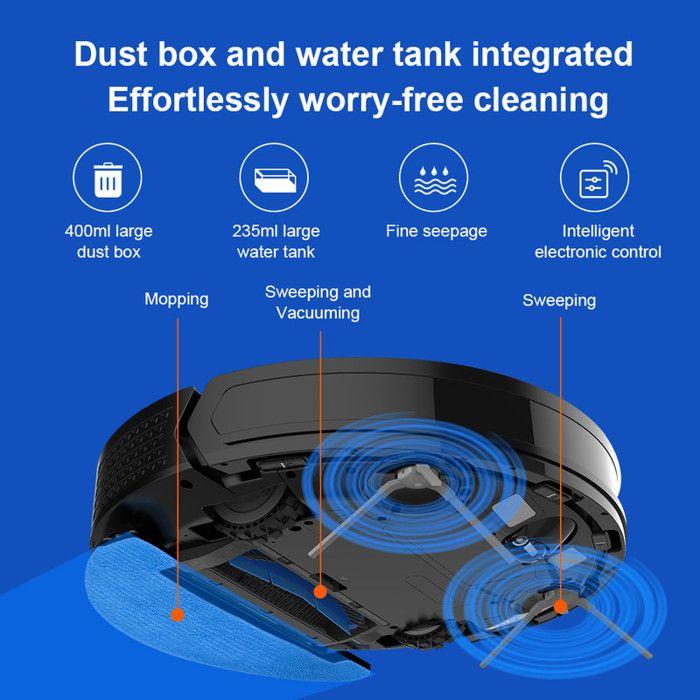 LIECTROUX X6, aspirateur robot, navigation laser LDS, commande via une application intelligente, 6 500 Pa, réservoir d'eau de 235 ml