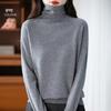 Pullover in pile lavorato a maglia a collo alto a maniche lunghe autunnale per donna
