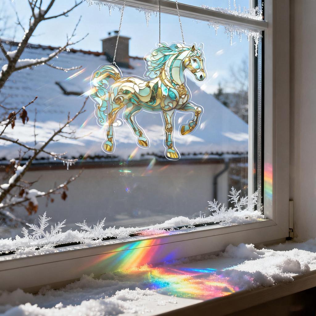 Přívěsek Kůň Okenní Sluneční Lapač Dekorace, Jako Dárková Dekorační Přívěsek Pro Milovníky Koní A Majitele