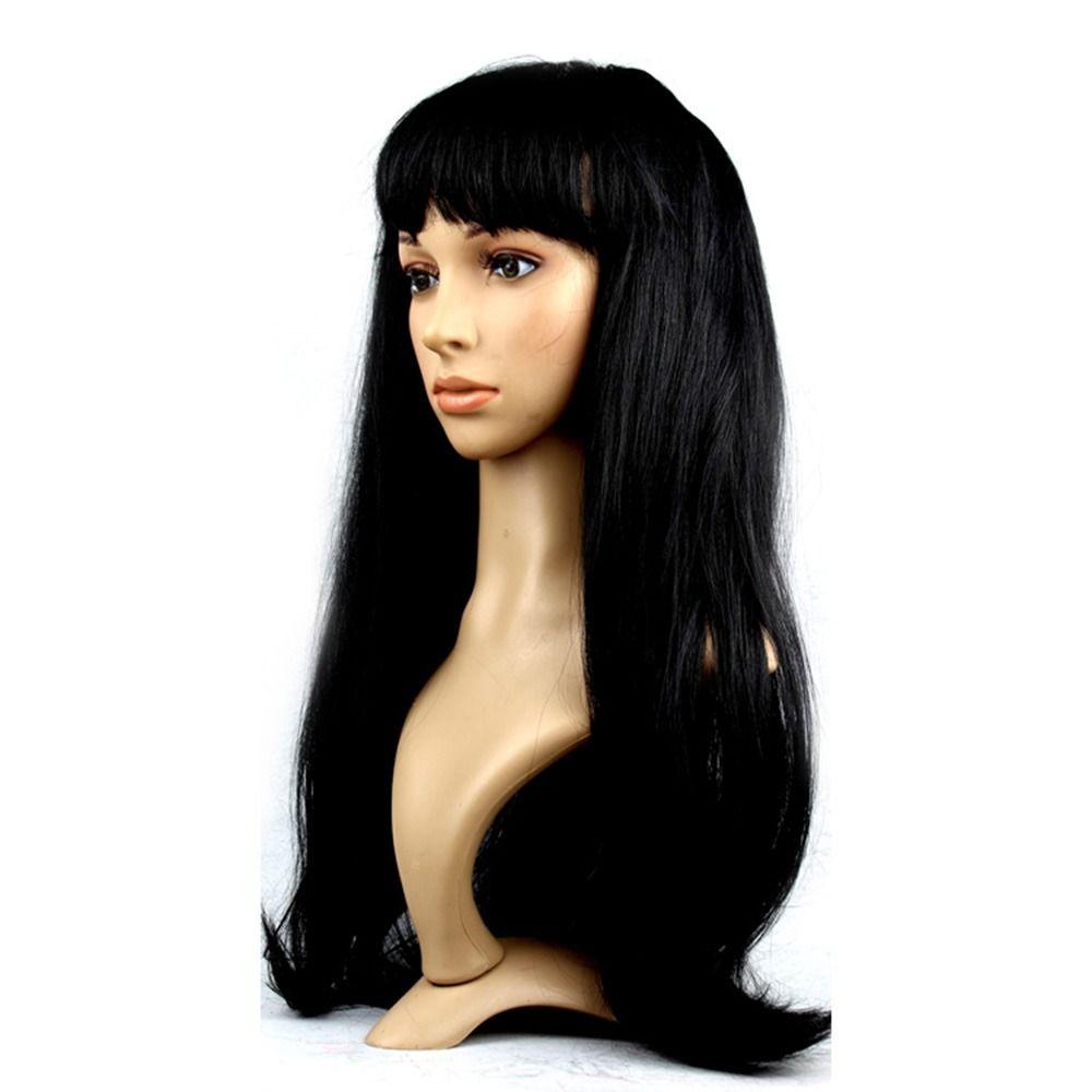 Women's Clothing Hot High Temperature Synthetic Line Thick Hair Masquerade Dazzle Long Hair Long Straight Wig Women's Bangs