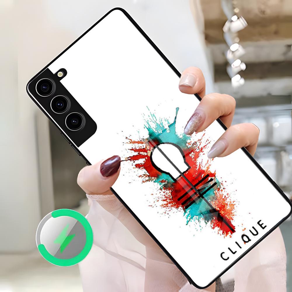 

Чехол для телефона T-Twentys One P-Pilots для Samsung S26 Ultra S25 Edge S23 S22 S21 S20 Ultra Plus S24 Fe A25 Магнитная стеклянная крышка Galaxy S26 Ultra