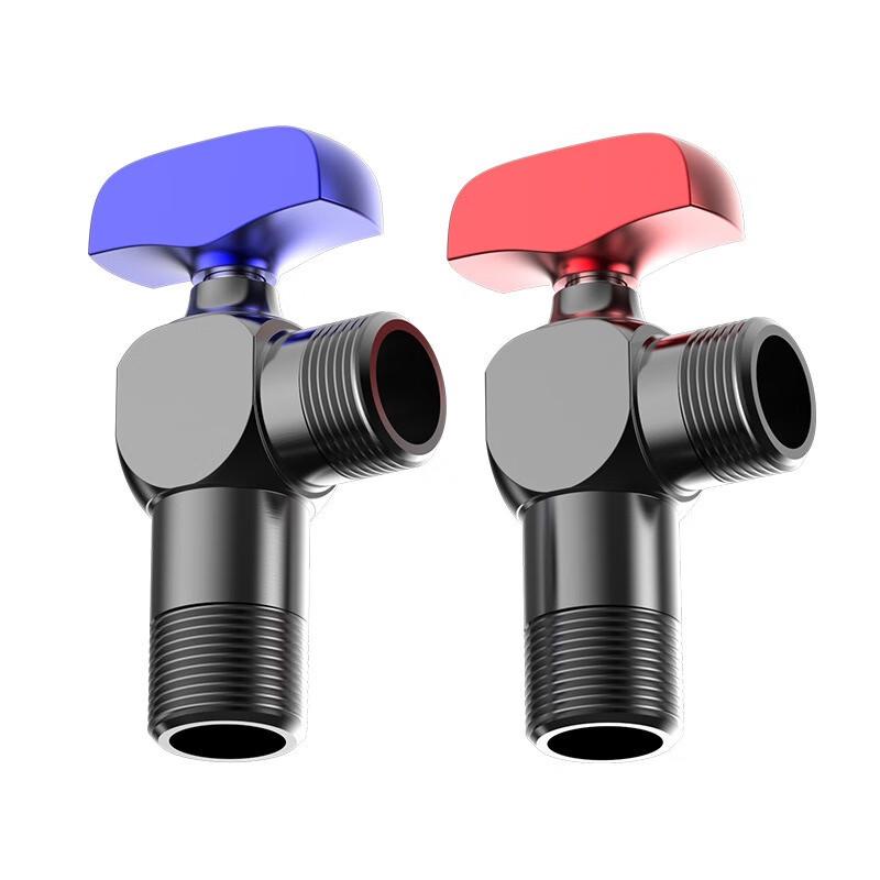 TLXT Brass Angle Stopcock Set for Hot & Cold Water