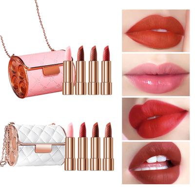 Luxury Pet Leather Bag Soft  Lipstick Velvet  Does Not Fade And Does Not Stick To Cups Four Pieces Of Leather Set Box