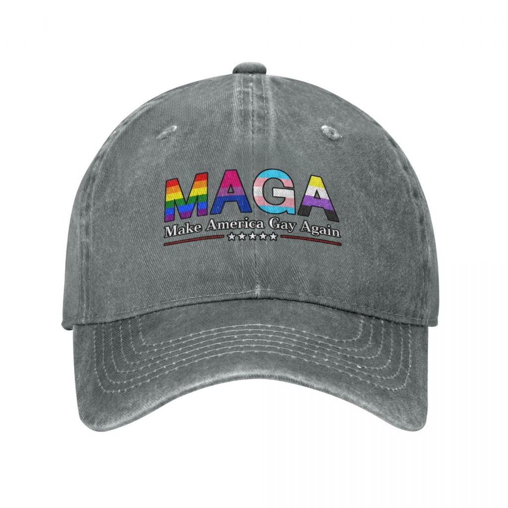 MAGA: Make America Gay Again W/ Black Outline Baseball Cap Vintage Hiking Hat Men Luxury Brand Women's