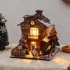 3D Wooden Christmas House Puzzle Model - Micro Landscape Scene Decor