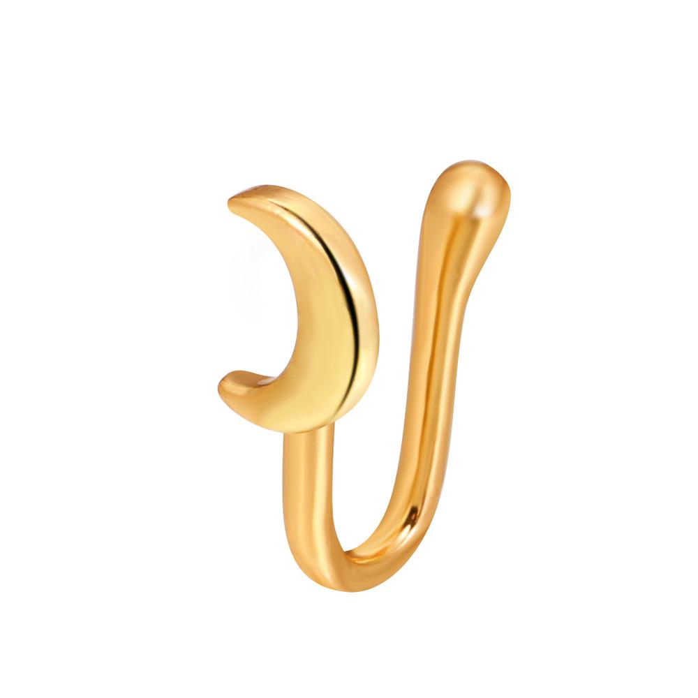 Non Perforated U-Shaped Nose Clip Copper Inlaid Zircon Star Shaped Heart Crown Nose Ring Nose Decoration Puncture Decoration