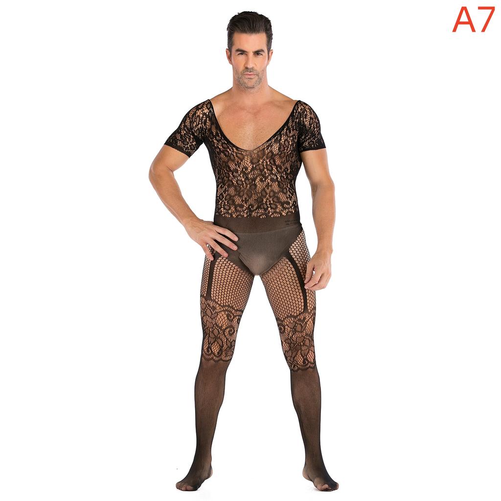 Plus Size Gay Mens Underwear Body Stocking Bodysuit Sexy Gay Underwear Transparent Sexy Underwear for Gay Men