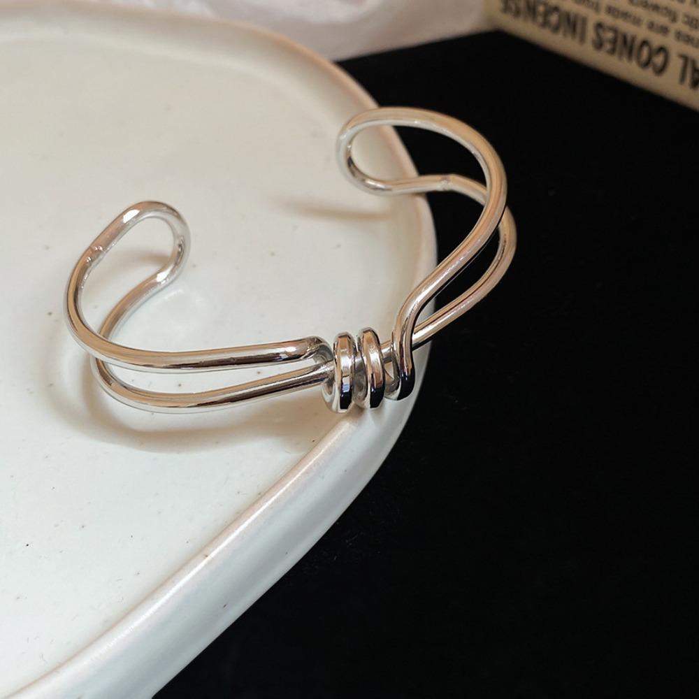 Twisted Multi-layer Cuff Bangles Gold Silver Exaggerated Bracelet Wide Open Bangle  Decoration