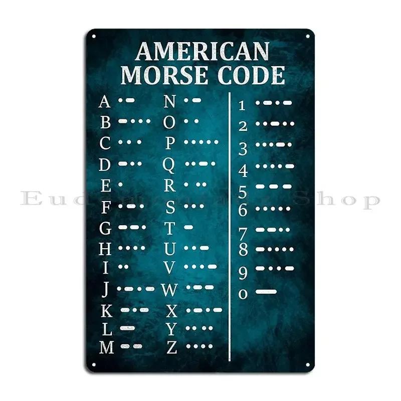 Morzes kods Tabula Metāla Plāksne Plakāts