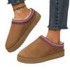 Ethnic Style Men's & Women's Flat Bottom Snow Boots - Plus Size, Round Toe, Warm Cotton Slippers