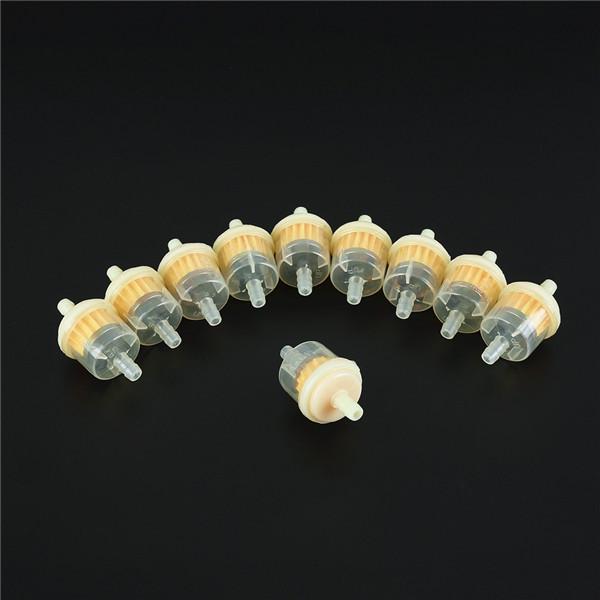 10PCS Univerzální motocyklový Mini Small Engine Inline Carb palivový plynový filtr