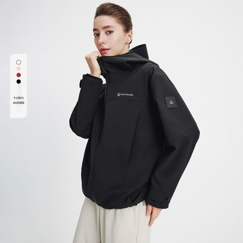 Navigare Women's Fleece-Lined Outdoor Hooded Windbreaker
