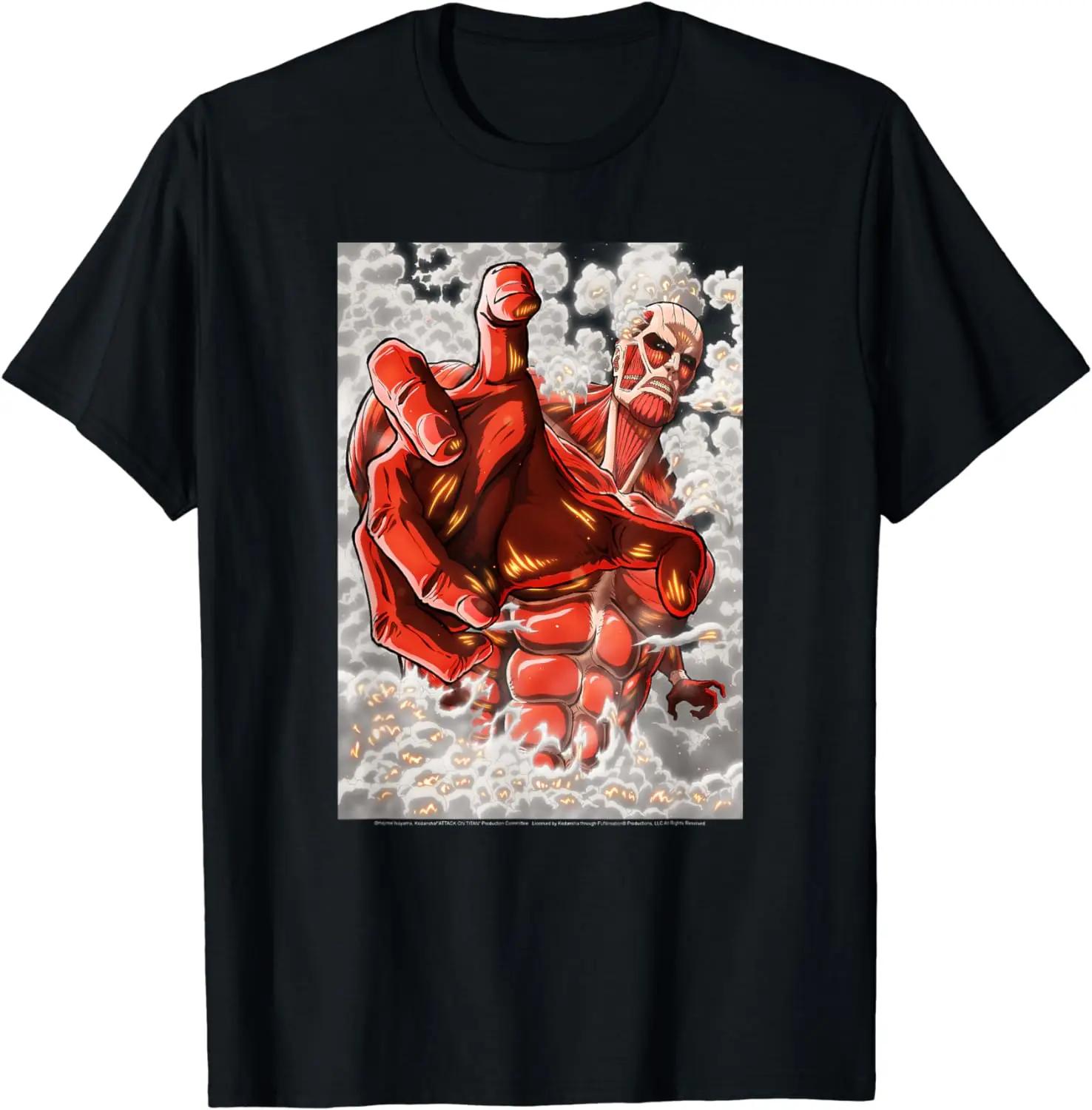 Attack on Titan Season 2 Reaching Colossal Titan Tshirt  Anime Clothes  Vintage T Shirt  Harajuku  T Shirts for Men  Camisas S