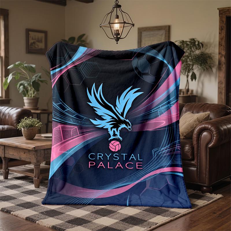 Crystal Palace Football Print Flannel Blanket Soft Warm Sofa Bed Throw Blanket For Home Office Bedroom