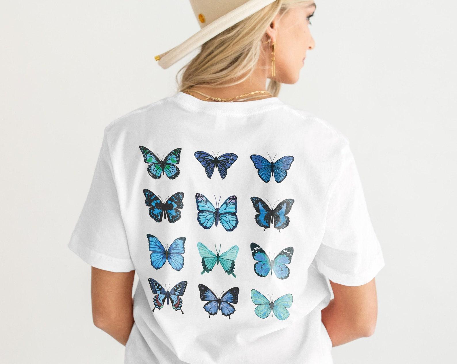 Monarch Butterfly Watercolour T-Shirt: Boho Cottagecore Style, Soft Cotton Tee XL