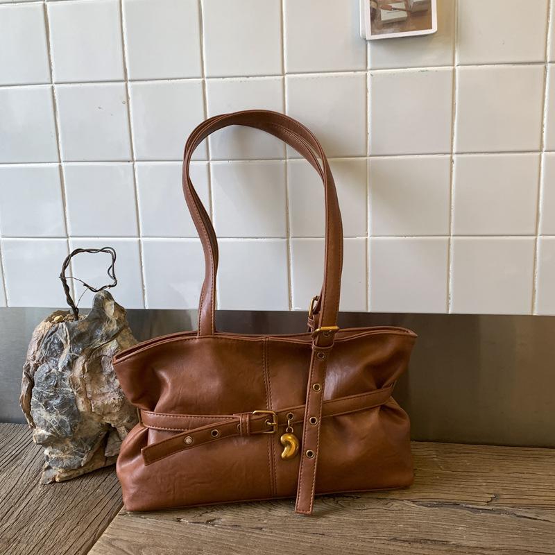 Einfache Unterarmtasche, Pendler-Tragetasche mit großem Fassungsvermögen, Schultertasche im Motorradstil