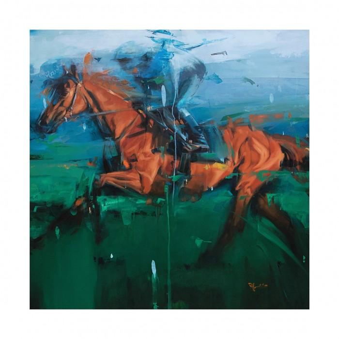 Impressão de cavalo de corrida de Frank Pretorius 40cm x