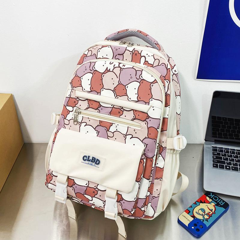 

Студенческий рюкзак женский школьный рюкзак для колледжа персонализированный граффити забавный универсальный повседневный рюкзак розовый