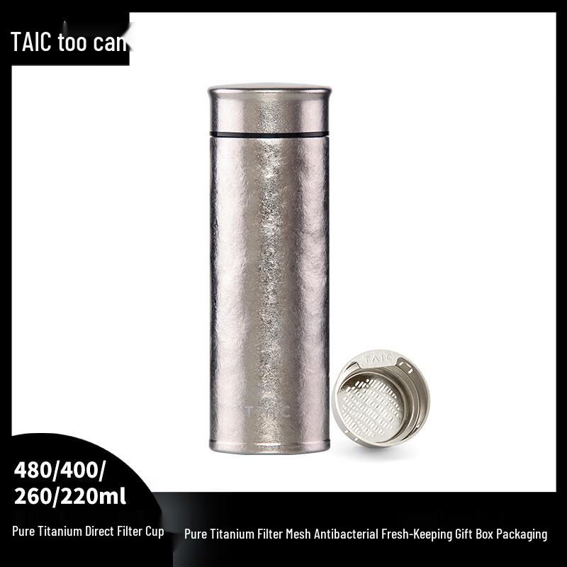 

TAIC Pure Titanium Insulated Water Bottle with Tea Infuser