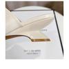 Fashion On A Wedge Shoes Woman 2025 Female Slippers Square Toe Beige Heeled Sandals Luxury Slides New Cover Black Designer Pleated