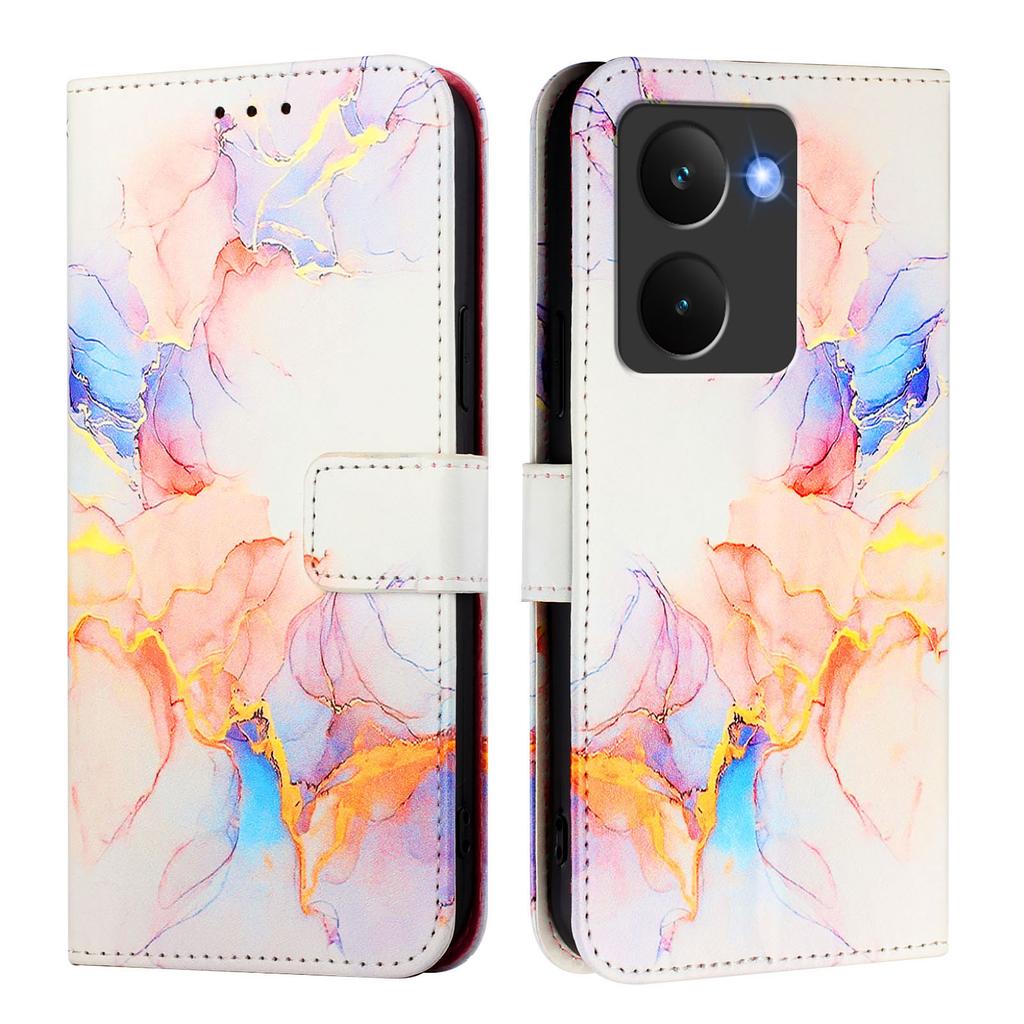 For Realme P3 Ultra 5G Case with Strap Marble Pattern Leather Phone Cover Card Holder