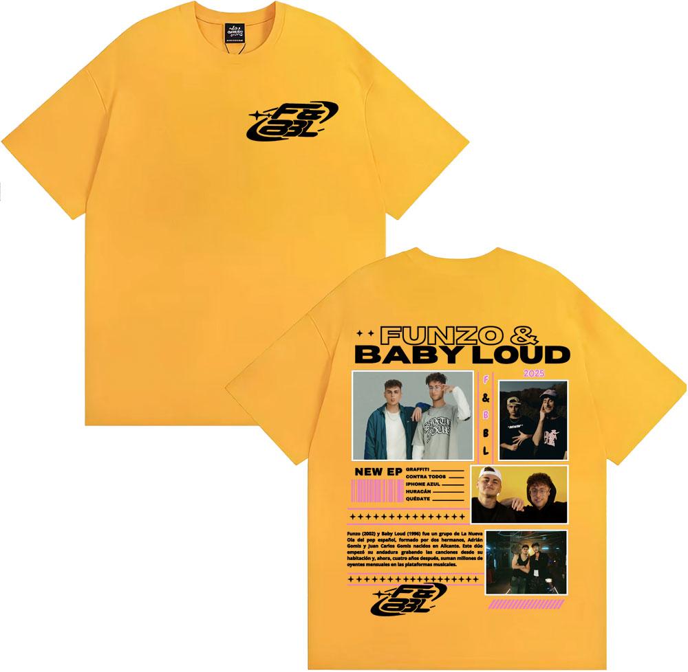 

Rapper Funzo & Baby Loud 2025 Tour Graphic T-shirts Men Casual 100% Cotton Oversized T Shirt Unisex Fashion Punk Hip Hop T-shirt XL